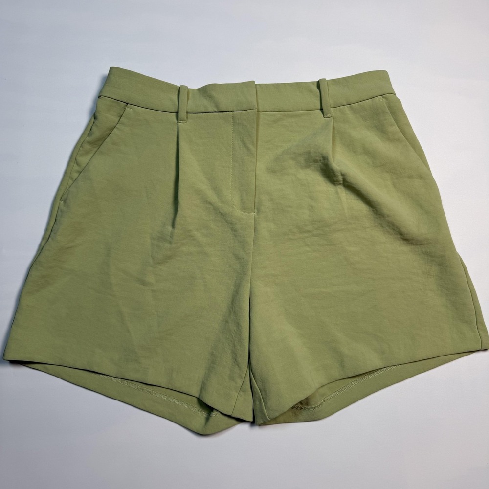 Abercrombie & Fitch Pleated Chino Shorts Womens Medium Sage Green Twill